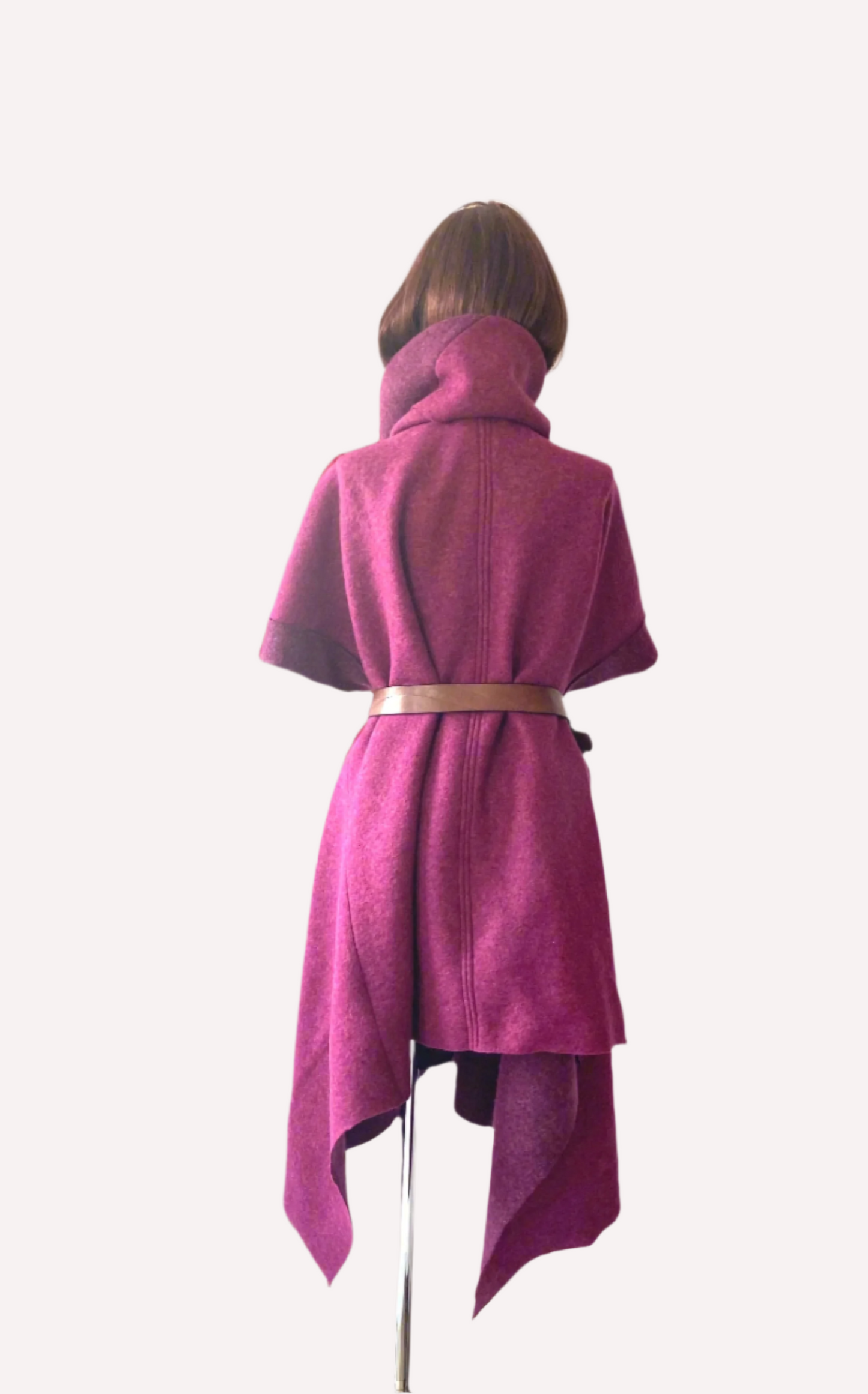 “Woolen Splendor: Embrace Asymmetry with this woollen coat made in wool