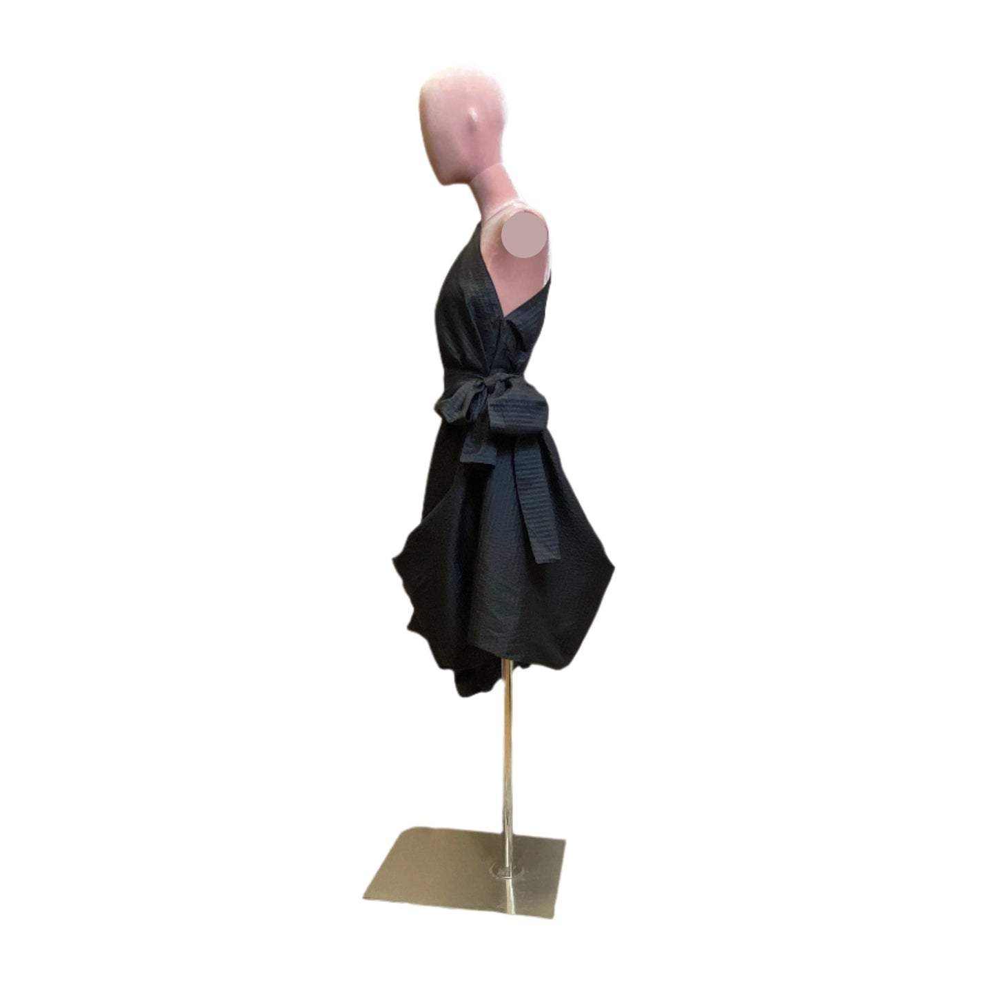 Black silk goddess dress with a timeless, graceful silhouette.