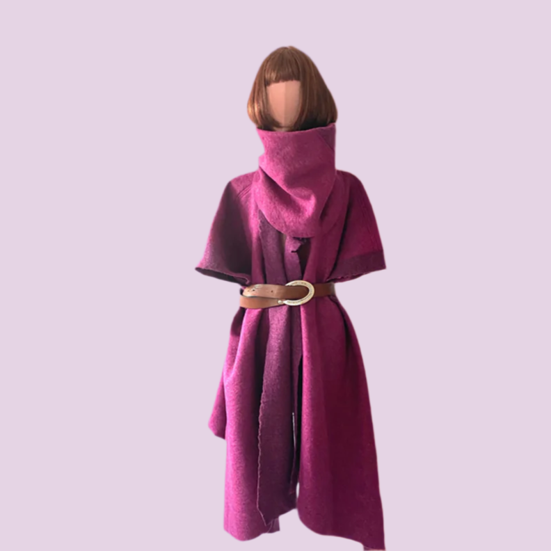 “Woolen Splendor: Embrace Asymmetry with this woollen coat made in wool