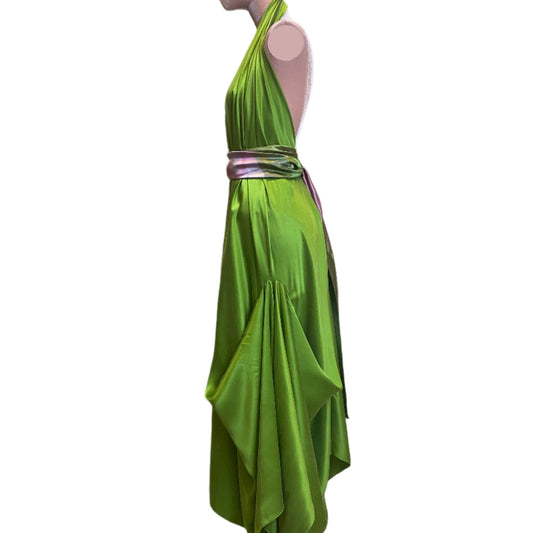 Emerald Green,Goddess,Holiday,Party ress in Sllk