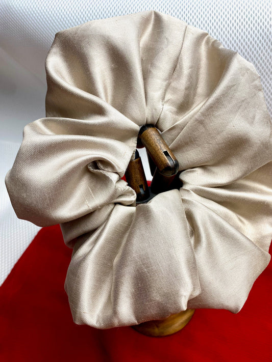 Oyster colour Hair scrunchie, ponytail holder