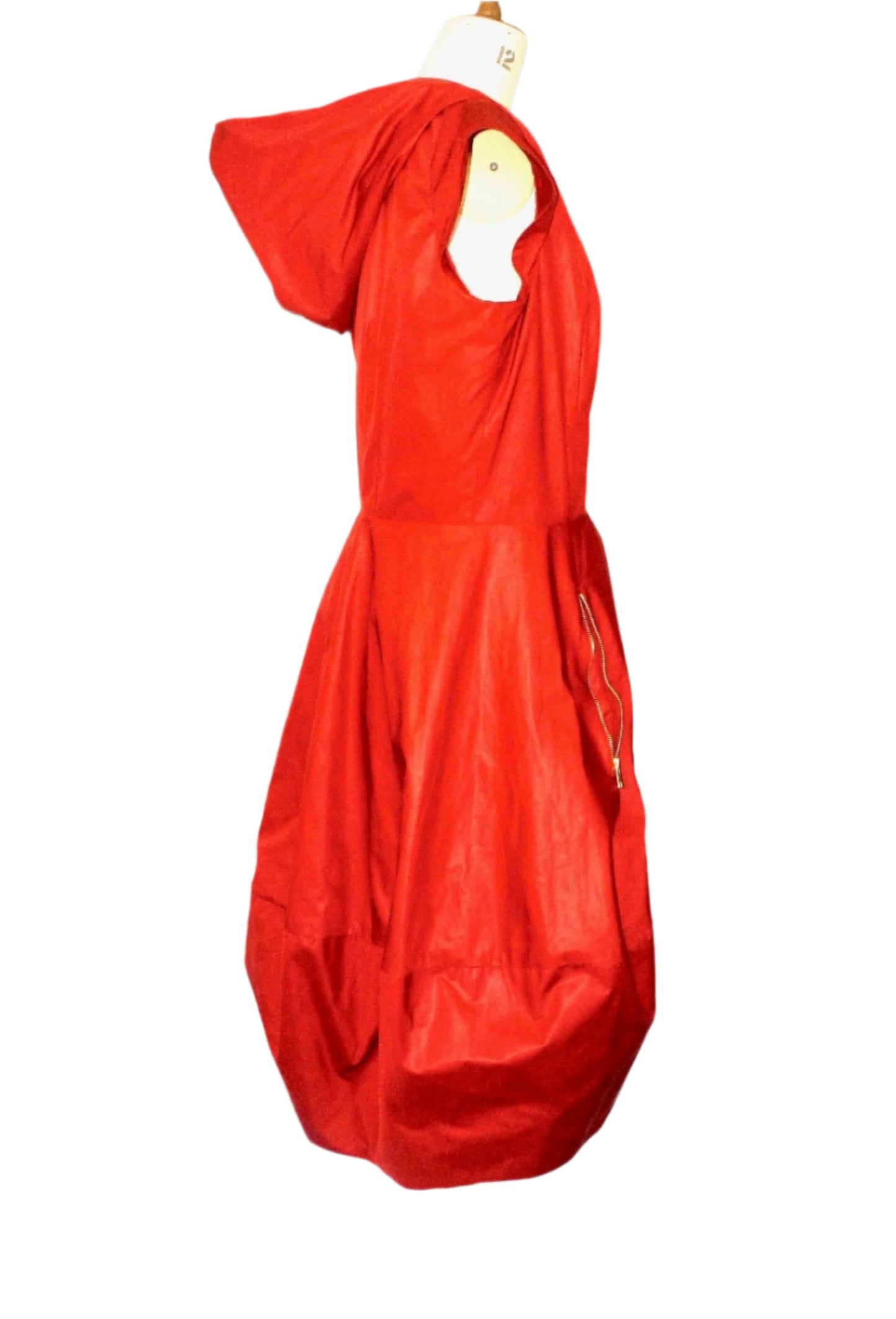 Terracotta Orange Rain Waterproof Dress with Hood