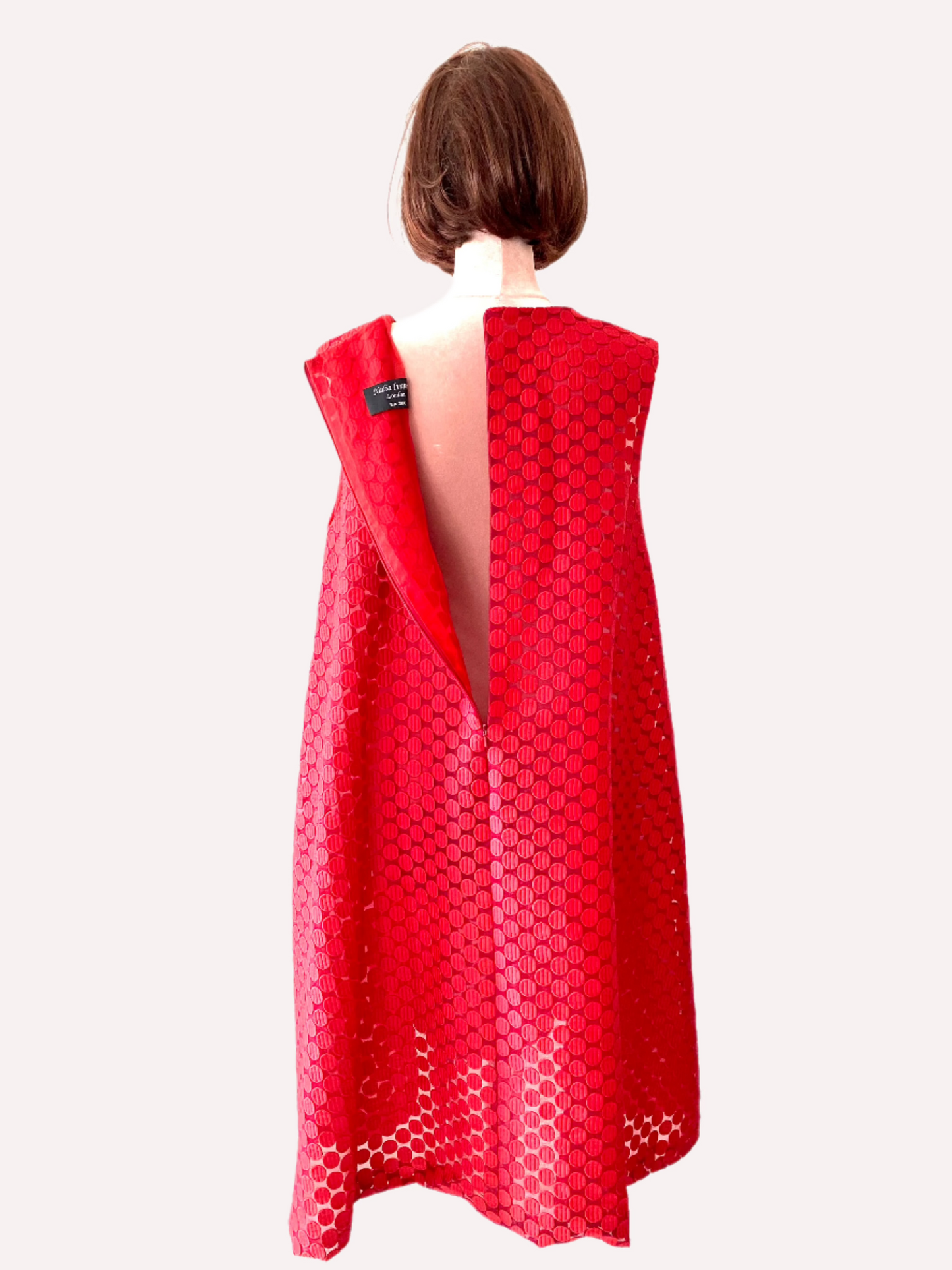 Red lace cocktail party Dress.Sleeveless dress.Doll style Dress.