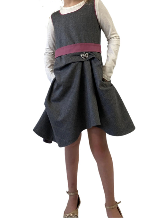 Woolen Wander / Girl pinafore Dress