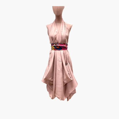 Holiday Dress,Pink Dress,Halter Neck Dress 