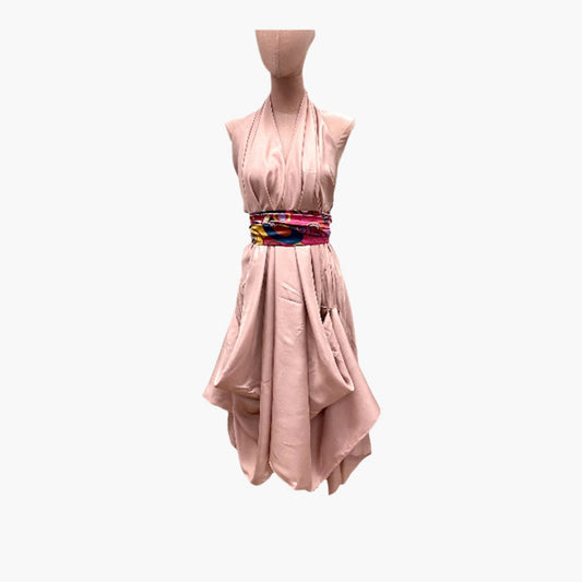 Holiday Dress,Pink Dress,Halter Neck Dress 