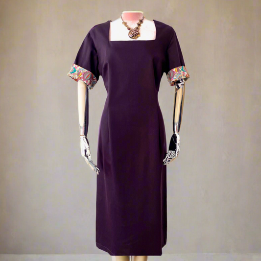 Cotton Shift Dress with Sleaves.Style Geodie.Day,Work Dress