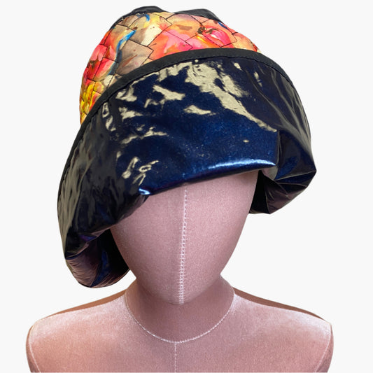 Handmade vintage-style,multi coloured with structured brim and elegant trim, perfect for classic and timeless fashion.
Also this one is waterproof.