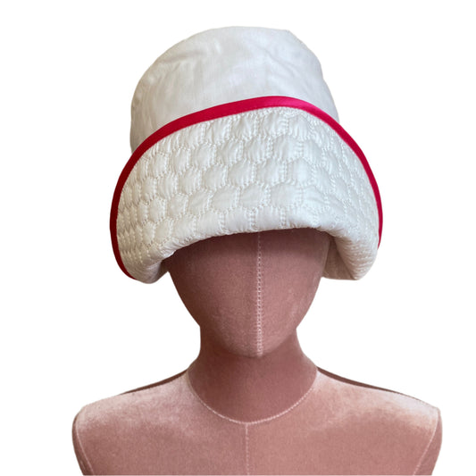 Handmade vintage-style,in white-colour quilted.Perfect for classic and timeless fashion.