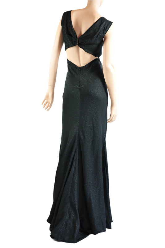 Loretta Evening Dress,Size 14 Black Silk Dress 