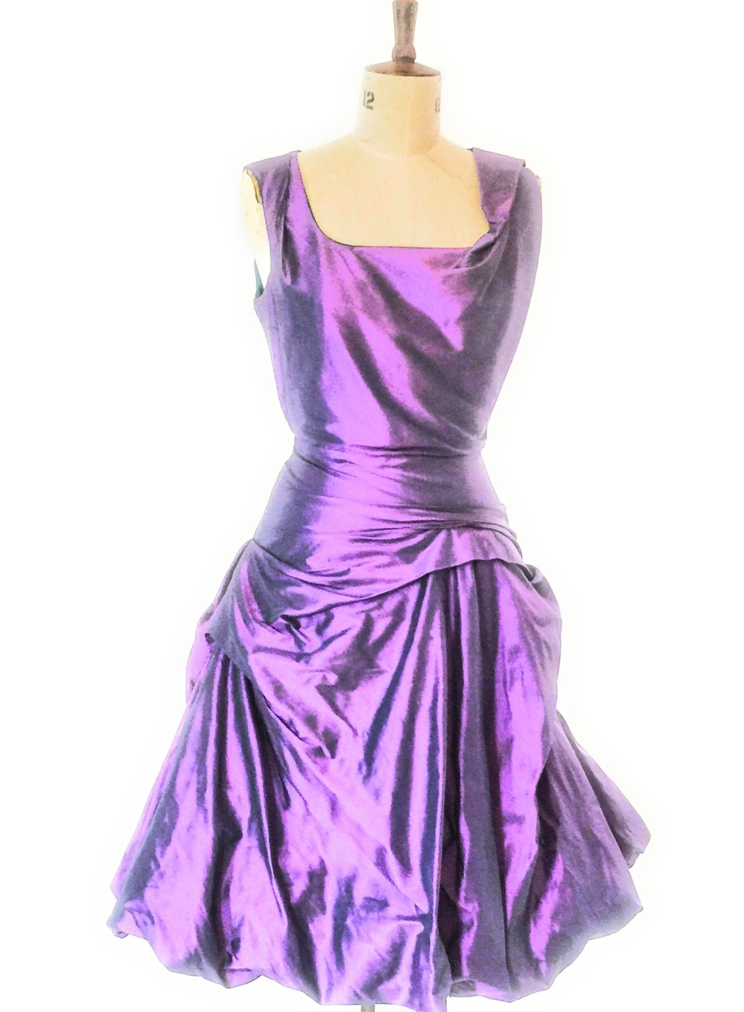 Purple Silk Dress, Made To Order Dress , Elizabeth Style  Dress 