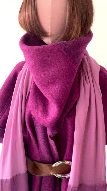 “Woolen Splendor: Embrace Asymmetry with this woollen  coat made in wool