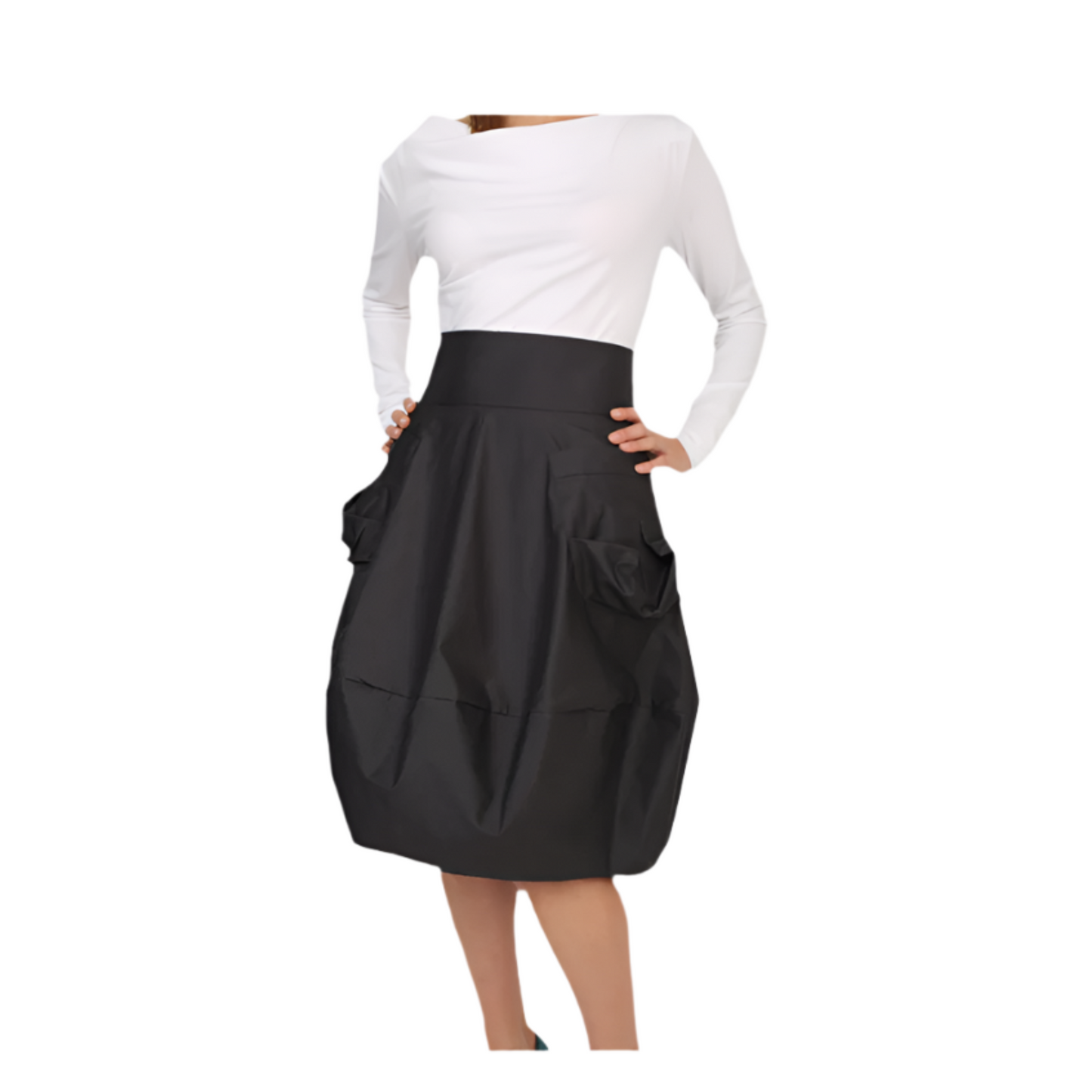 Rain Style Skirt,Bubble Skirt Wth Oversize Pockets 