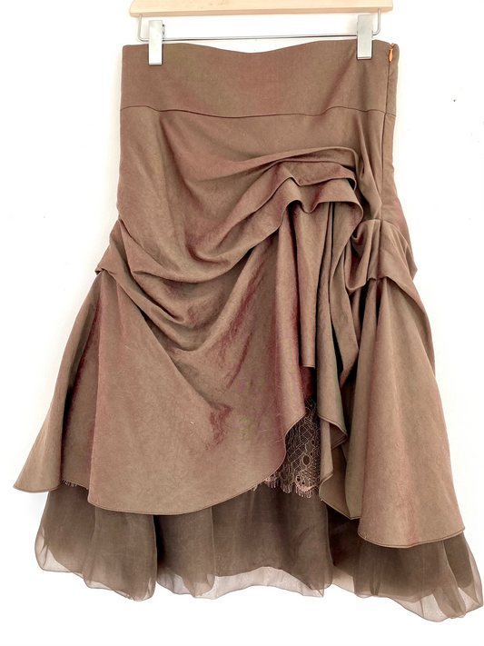 Toupe Colour, Silk Flamenco Style skirt 