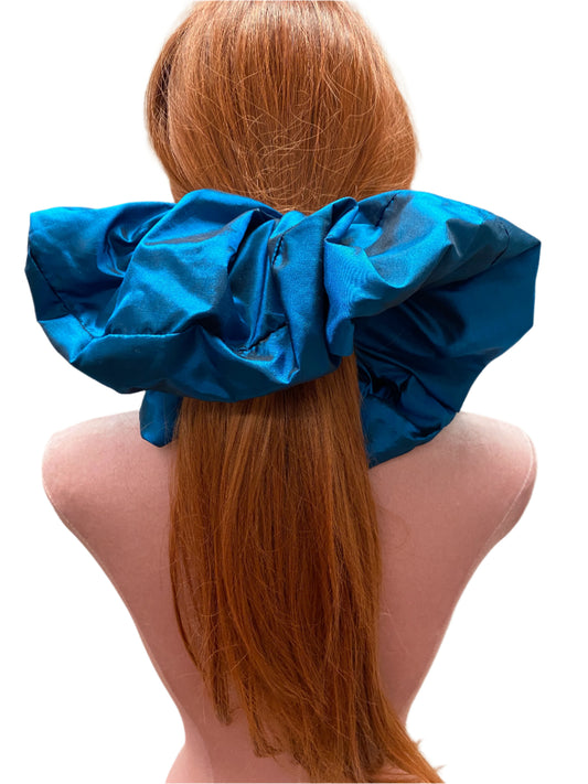 Hair Accessories,Ponytail Holder,Royal Blue,Giant Silk Scrunchie