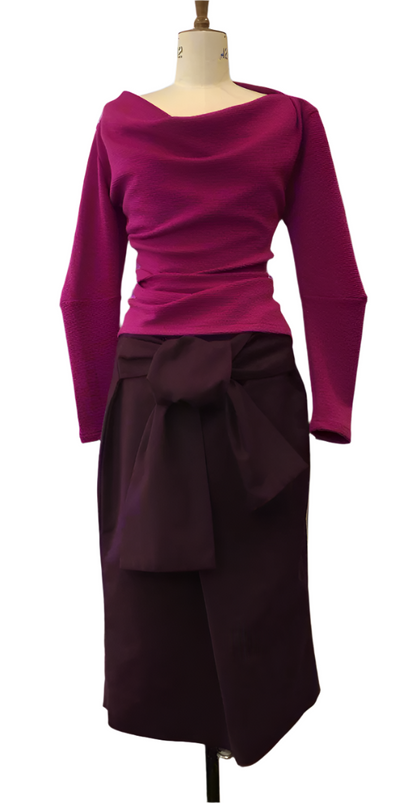 Aubergine cotton tulip Style work skirts