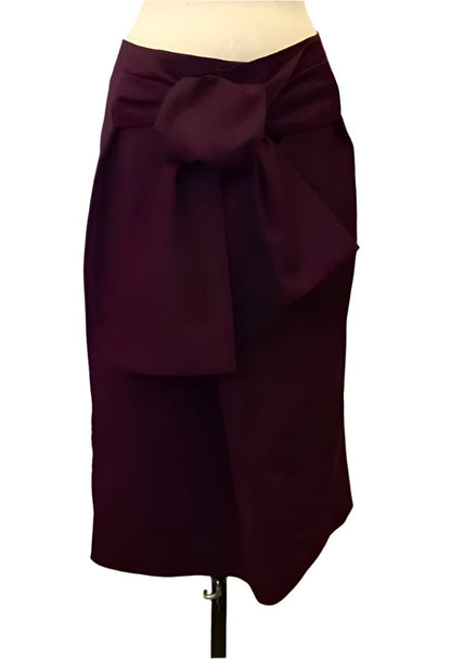 Aubergine cotton tulip Style work skirts