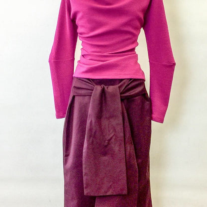 Aubergine cotton tulip Style work skirts