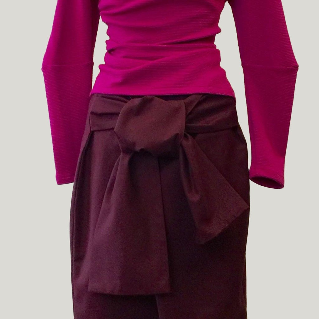 Aubergine cotton tulip Style work skirts